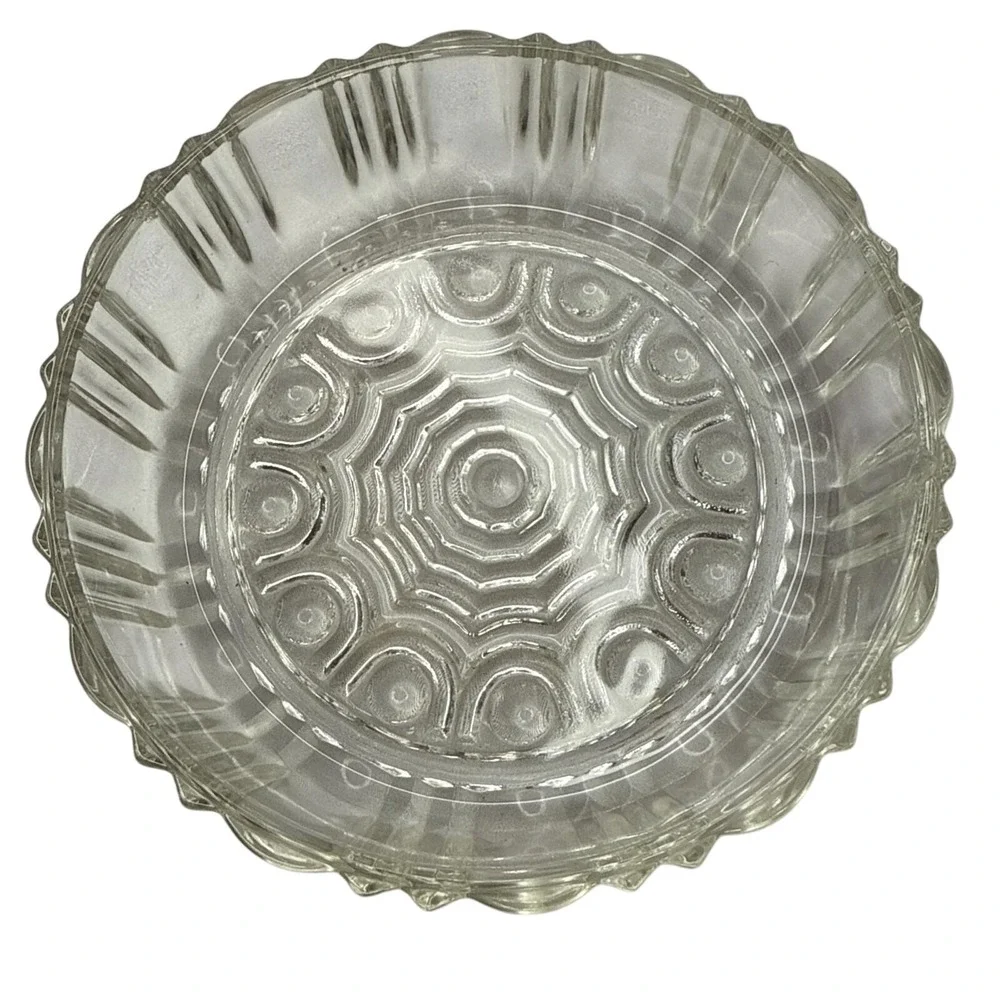Vintage Anchor Hocking Clear Old Cafe Glass Candy Dish Bowl NO‎ Lid -7